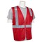 Deltaplus S863P Non-ANSI Mesh Safety Vest, Zip, 3 Pkts, Red, MD 63256 - alternate 3